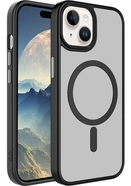 Iphone 15 Plus Kılıf Darbe Emici Mat Arka Yüzey Mıknastıslı Magsafe Şarj Pc Silikon Kapak