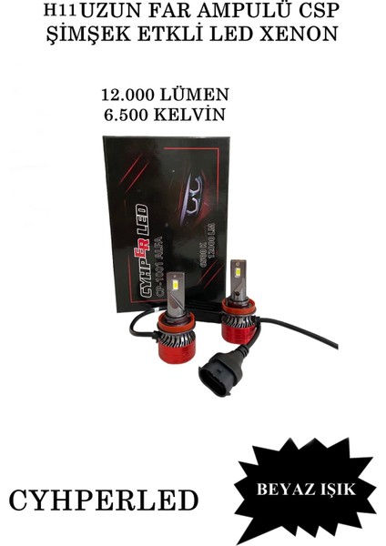 Nissan Qashqai 2022 H11 Uzun Far Ampulü Csp Şimşek Etkli LED Xenon Beyaz Renk