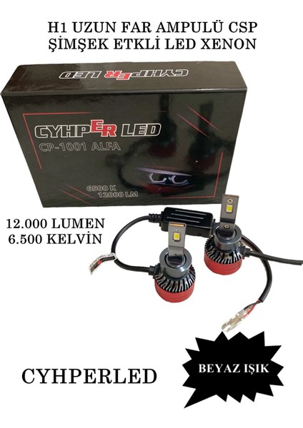 Cyhper Led Peugeot 206 Hb Plus + 2010 H1 Uzun Far Ampulü Csp Şimşek Etkli LED Xenon Beyaz Renk