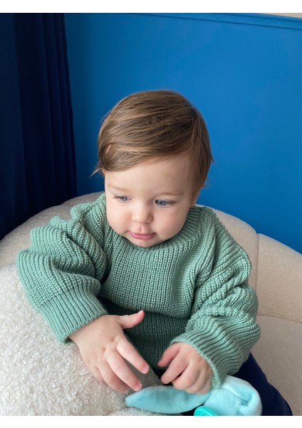 Vizon Bebek/ Çocuk Oversize Triko Kazak Unisex fırsatları