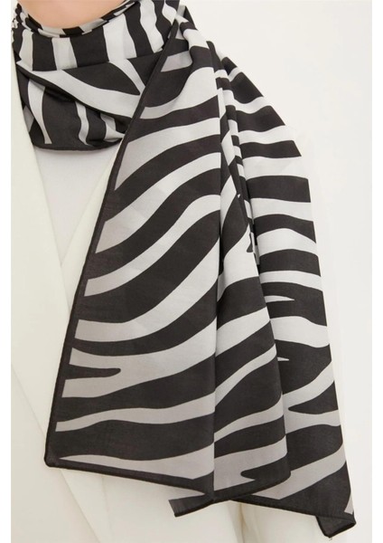 Zebra Modal Şal Siyah Beyaz modelleri