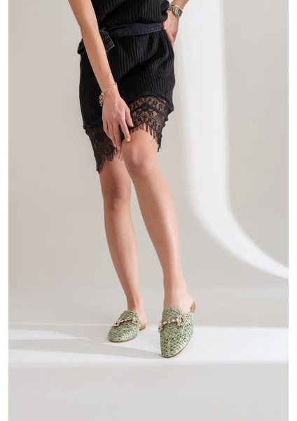 7668 Yeşil Kadın Terlik fiyatları