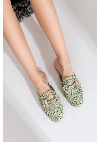 7668 Yeşil Kadın Terlik indirimleri