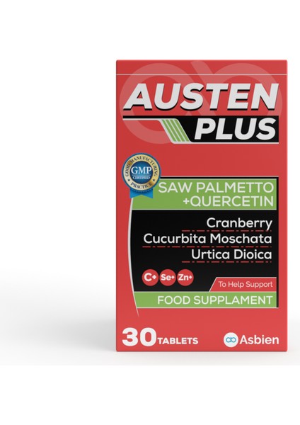 Austen Plus, Cüce Palmiye, Kuersetin, Turna Yemişi ve Bal Kabağı İçeren Takviye Edici Gıda fiyatları