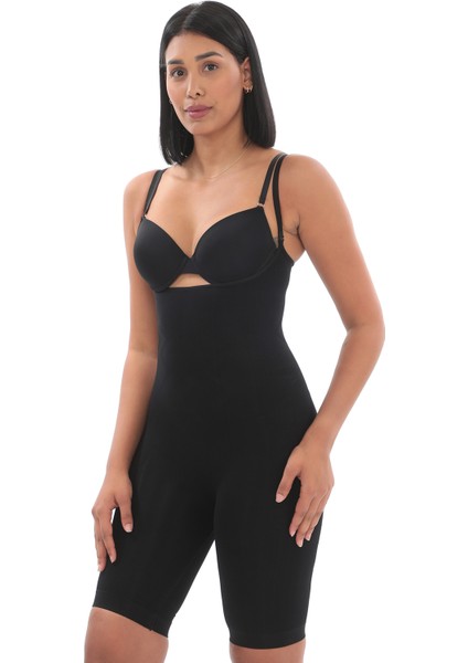 Tam Boy Göğüs Altı Bacak Basen Göbek Vücut Şekillendirici 1 Beden Küçülten Seamless Masaj Etkili Kadın Korse