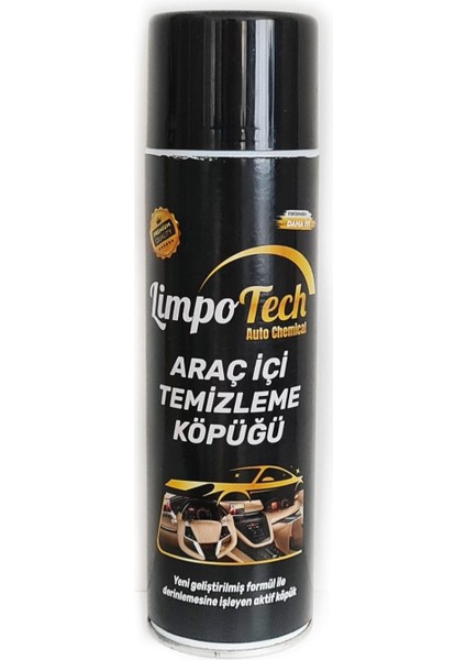 Limpo Tech Araç Içi Köpük Temizleme Spreyi 500 Ml, Susuz Motor Temizleme Spreyi 500 ml 2'li Set