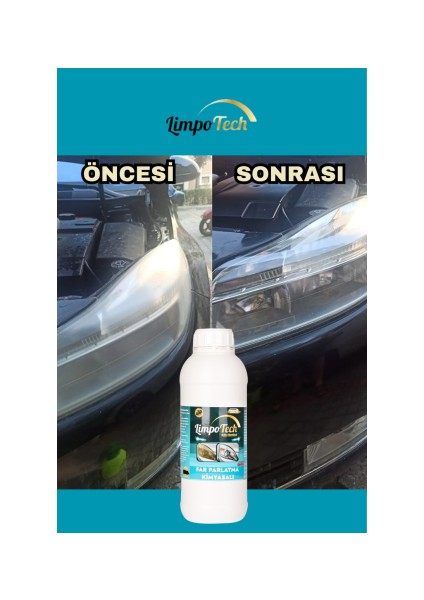 Limpo Tech Yeni Nesil Buharlı Araba Far Temizleme Solüsyonu Far Parlatma Solüsyonu 250ML