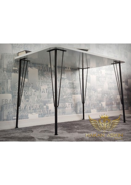 Metal Siyah Ayaklı 70X110 cm White Eclipse Çalışma Masası 2023