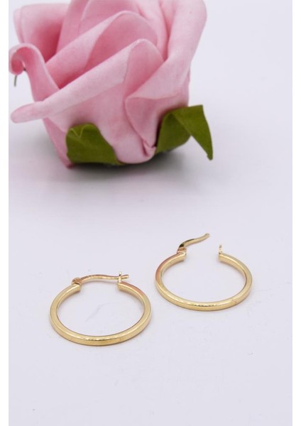 14 Ayar Altın Halka Küpe Düz Köşeli Kadın Küpe LKKP1066 fiyatları