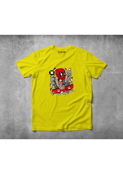 Deadpool Skater Pamuklu Penye T-Shirt