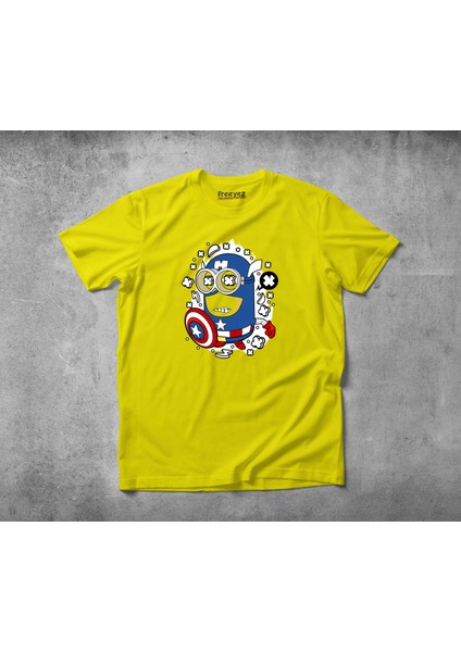 Captain Minion Pamuklu Penye T-Shirt