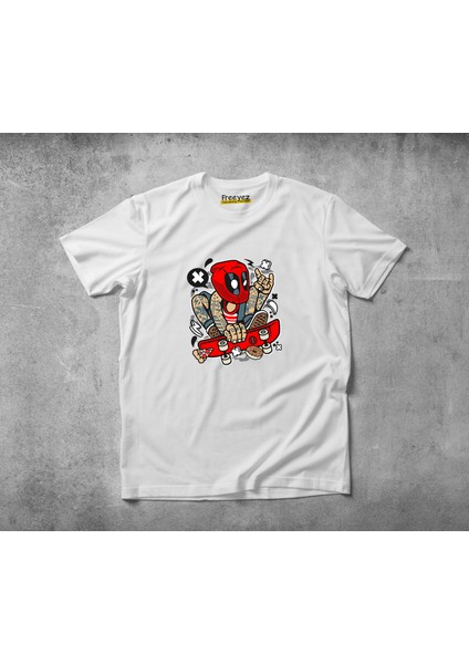 Deadpool Skater Pamuklu Penye T-Shirt