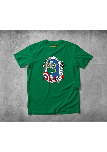 Captain Minion Pamuklu Penye T-Shirt