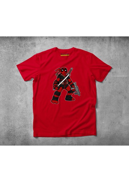 Ninja Deadpool Pamuklu Penye T-Shirt