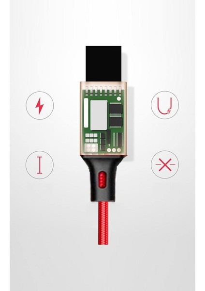 Huawei Xiaomi Samsung Iphone Uyumlu Örgü Hasır Çoklu Şarj Kablosu Type-C Micro Lightning