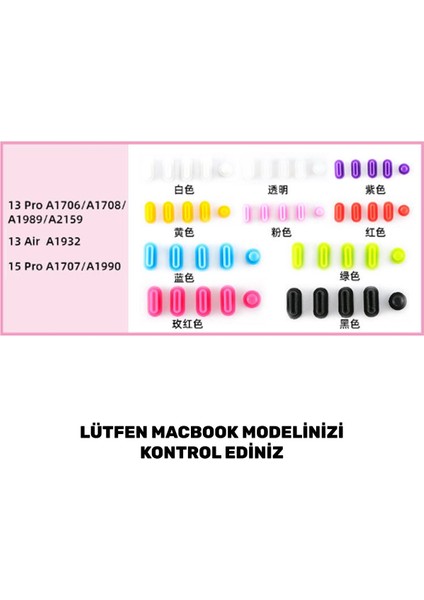 Macbook 13' Pro/air - 15' Pro Giriş Kapatıcı Renkli Kapak