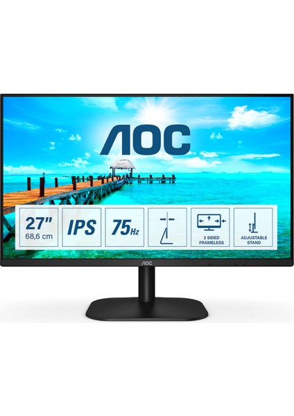 Aoc 27B2DA 27" 4ms 75hz Full Hd D-Sub HDMI Dvı-D 2X2W Hoparlör IPS Panel Monitör