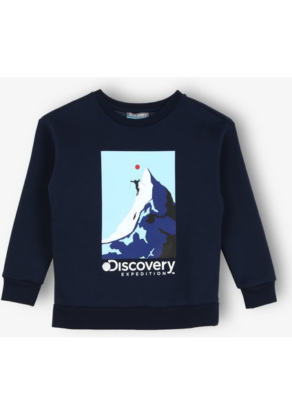 Baskılı Erkek Lacivert Sweatshırt D3WB-SWT35