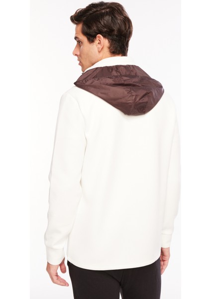 Kapüşon Yaka Düz Kırık Beyaz Erkek Sweatshırt F3WM-SWT140 indirimleri