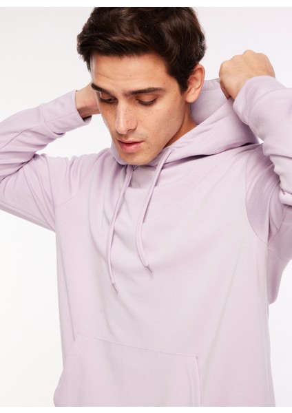 Kapüşon Yaka Düz Lila Erkek Sweatshırt F3WM-SWT127 fiyatları