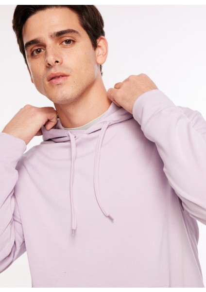 Kapüşon Yaka Düz Lila Erkek Sweatshırt F3WM-SWT127 fırsatları