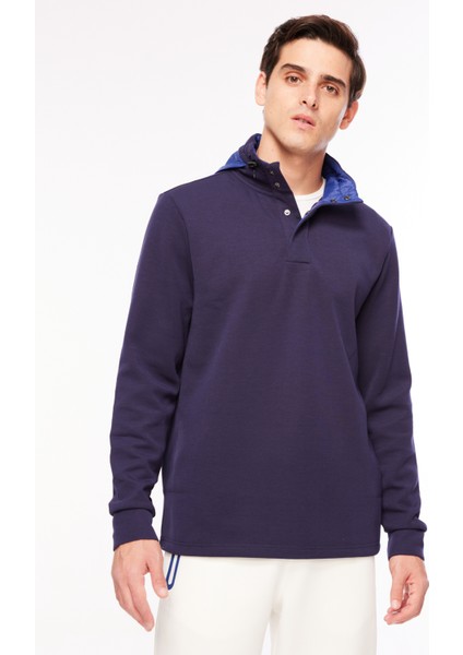 Kapüşon Yaka Düz Lacivert Erkek Sweatshırt F3WM-SWT140 modelleri