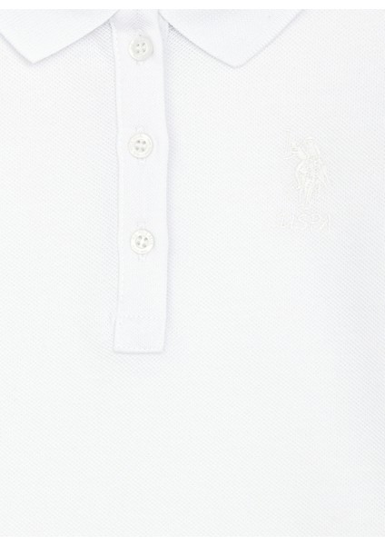 Beyaz Kız Çocuk Polo Yaka Uzun Kollu Sweatshirt TP01-SK023