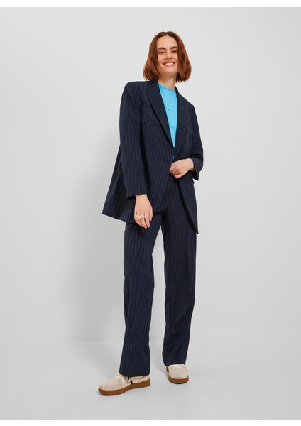 Normal Bel Bol Kesim Lacivert Kadın Pantolon Jxmary Strıped Blazer Pnt Noos fırsatları