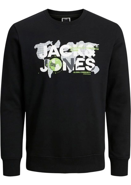 Baskılı Erkek Çocuk Siyah Sweatshırt Jcodust Sweat Hood Sn Jnr