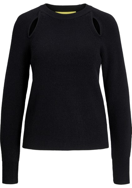 Bisiklet Yaka Rahat Düz Siyah Kazak Kadın Jxtılde Crew Neck Knıt fiyatları