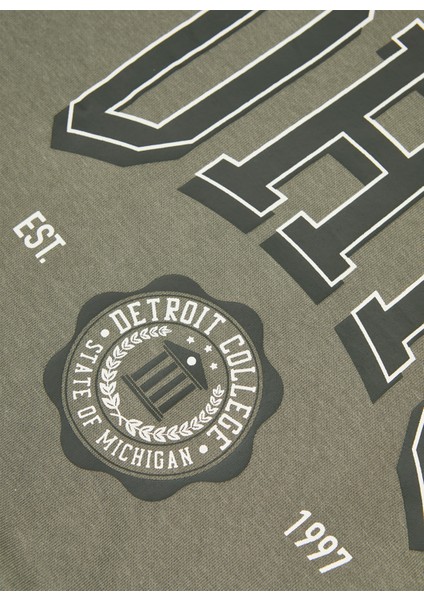 Bisiklet Yaka Baskılı Koyu Yeşil Kadın Sweatshırt Jxohıo Rlx Ls Crew Swt modelleri