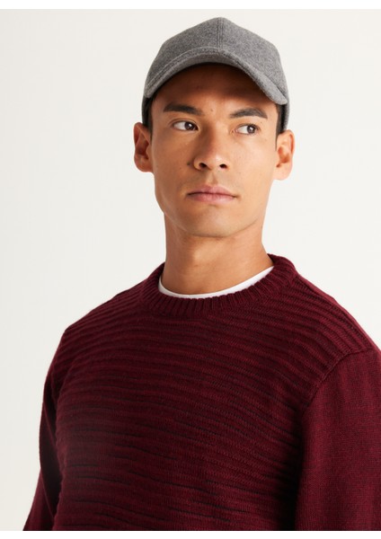 Bisiklet Yaka Standart Siyah - Bordo Erkek Kazak 4A4924100054 fiyatları