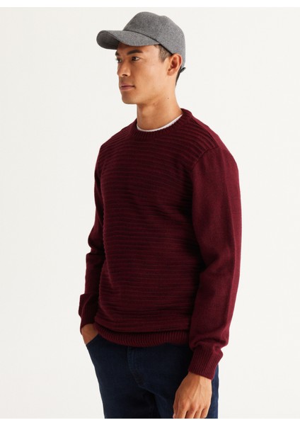 Bisiklet Yaka Standart Siyah - Bordo Erkek Kazak 4A4924100054 modelleri