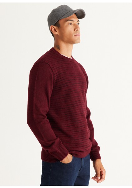 Bisiklet Yaka Standart Siyah - Bordo Erkek Kazak 4A4924100054 fırsatları