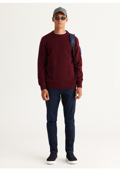 Bisiklet Yaka Standart Siyah - Bordo Erkek Kazak 4A4924100054 indirimleri