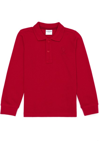Kırmızı Erkek Çocuk Polo Yaka Uzun Kollu Sweatshirt TP01KIDSSK023