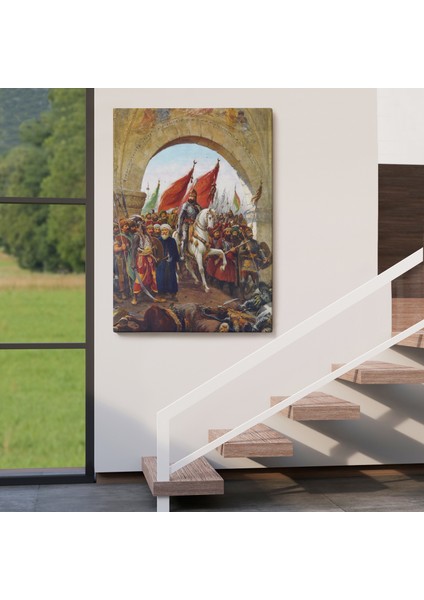 Fausto Zonaro Fatih Sultan Mehmet Istanbul'a Girerken Kanvas TABLO-5298