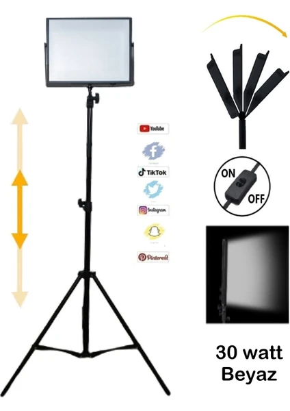 Çekim Işığı Kare Slim Ring Light LED Softbox - Tiktok Youtuber Blogger Vlogger Make-Up