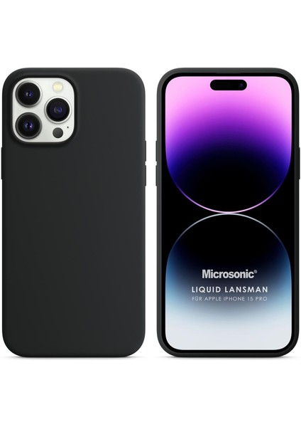 Apple iPhone 15 Pro Kılıf Liquid Lansman Silikon Siyah
