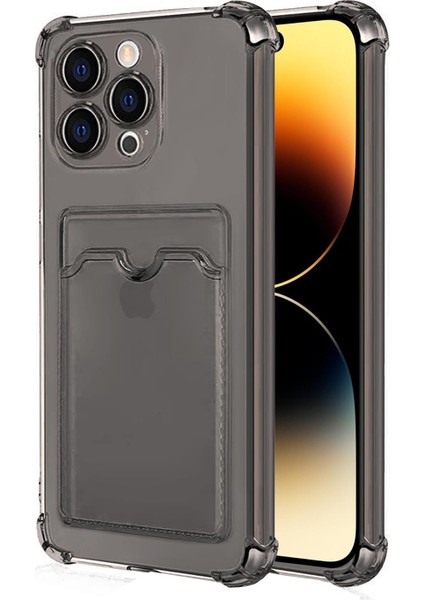 Apple iPhone 15 Pro Card Slot Shock Kılıf Füme