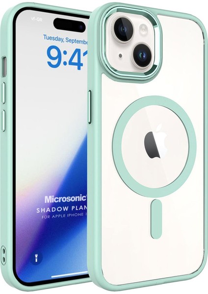 Apple iPhone 15 Kılıf Shadow Planet Açık Yeşil