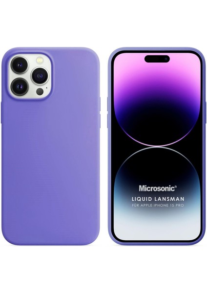 Apple iPhone 15 Pro Kılıf Liquid Lansman Silikon Lila