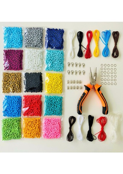No:50 15 Renk Kum Boncuk - Pense Set