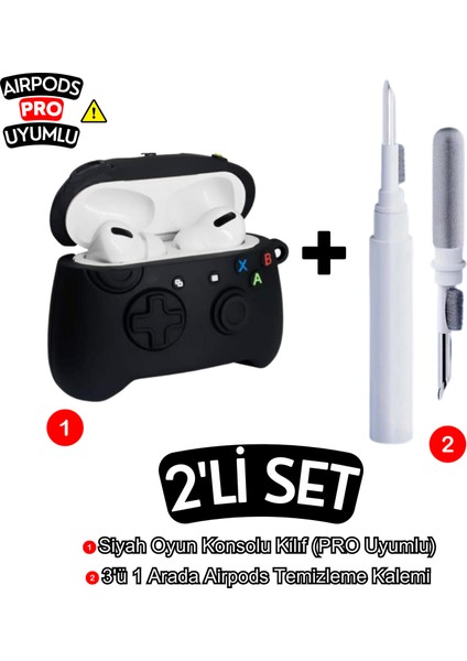 Pro Uyumlu Oyun Konsolu Xbox Figür Kulaklık Kılıfı ve Beyaz Kulaklık Temizleme Kalemi 2'li Set