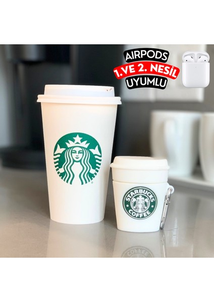 1. ve 2.nesil Uyumlu Starbucks Bardak Figürlü Darbe Emici ve Koruyucu Silikon Kulaklık Kılıf fiyatları