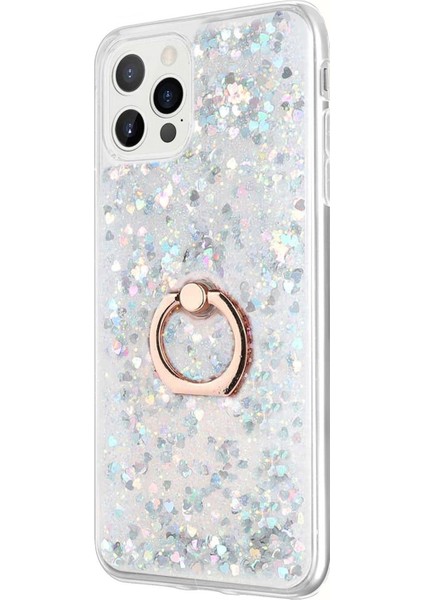 Apple iPhone 15 Pro Max Kılıf Glitter Liquid Holder Gümüş fiyatları