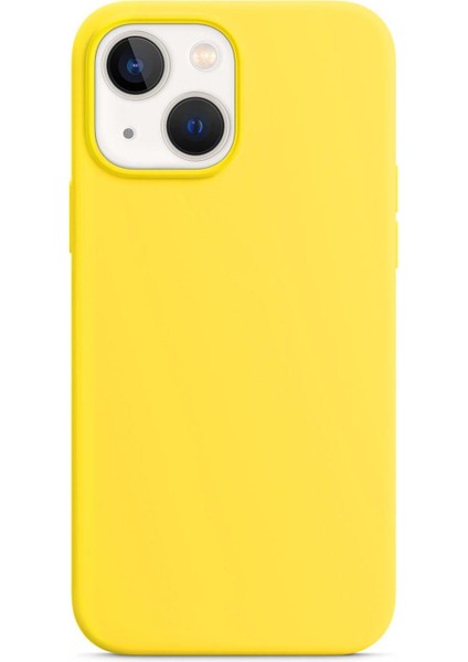 Apple iPhone 15 Plus Kılıf Liquid Lansman Silikon Sarı
