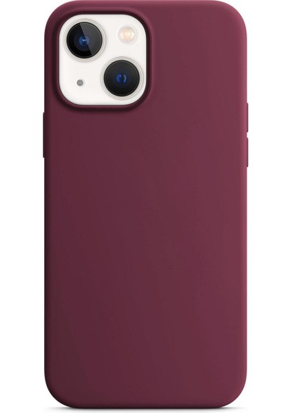 Apple iPhone 15 Plus Kılıf Liquid Lansman Silikon Bordo