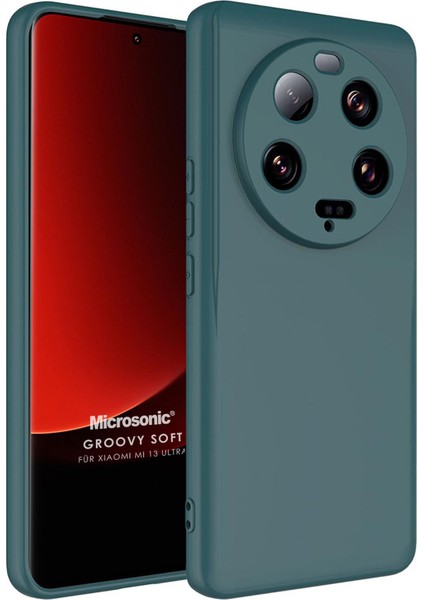 Xiaomi Mi 13 Ultra Kılıf Groovy Soft Koyu Yeşil