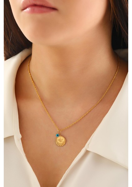14 Ayar Altın Küçük Boy Tuğra Göz Halat Zincir Kolye fiyatları